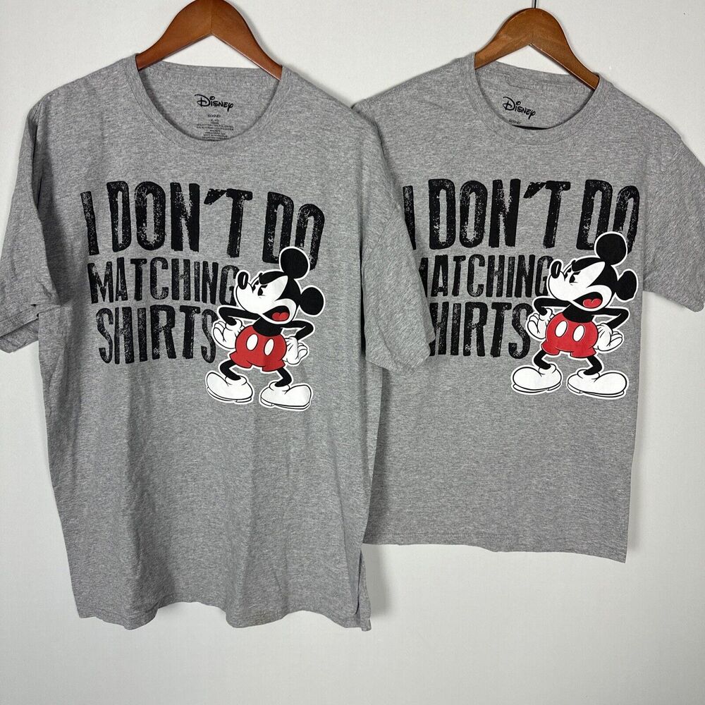 "I dont Do Matching Shirts" His & Hers Disney Lot Mickey Mouse Adult Size S & XL